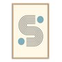 Quadro Decorativo Bauhaus Curvas E Círculos Azuis