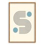 Quadro Decorativo Bauhaus Curvas E Círculos Azuis