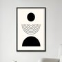 Quadro Decorativo Bauhaus Formas Pretas