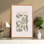Quadro Decorativo Botânica Abstrata Estilo Japandi