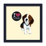 Quadro Decorativo Cachorro Frase: "I Love Beagle" Bege