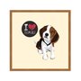 Quadro Decorativo Cachorro Frase: "I Love Beagle" Bege