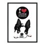 Quadro Decorativo Cachorro Frase: "I Love Boston Terrier" Branco