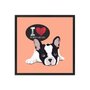 Quadro Decorativo Cachorro Frase: "I Love French Bulldog" Salmão