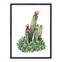 Quadro Decorativo Cactus com Flores