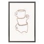 Quadro Decorativo Canecas De Café Assimétricas Estilo Japandi