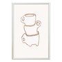 Quadro Decorativo Canecas De Café Assimétricas Estilo Japandi