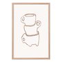 Quadro Decorativo Canecas De Café Assimétricas Estilo Japandi