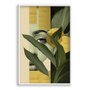 Quadro Decorativo Colagem Abstrata Folhas Verdes