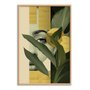 Quadro Decorativo Colagem Abstrata Folhas Verdes