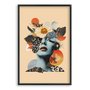 Quadro Decorativo Colagem Abstrata Mulher Com Flores