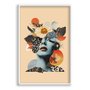 Quadro Decorativo Colagem Abstrata Mulher Com Flores