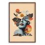 Quadro Decorativo Colagem Abstrata Mulher Com Flores