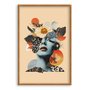 Quadro Decorativo Colagem Abstrata Mulher Com Flores