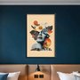 Quadro Decorativo Colagem Abstrata Mulher Com Flores