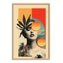 Quadro Decorativo Colagem Rosto Com Folha E Sol