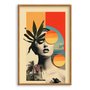 Quadro Decorativo Colagem Rosto Com Folha E Sol