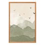 Quadro Decorativo Colinas Com Pássaros Calm Colors Estilo Japandi