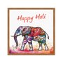 Quadro Decorativo Elefante Mandala Frase: "Happy Holi"