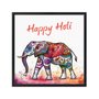 Quadro Decorativo Elefante Mandala Frase: "Happy Holi"