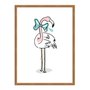 Quadro Decorativo Flamingo com Gravata Azul
