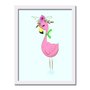 Quadro Decorativo Flamingo Rosa Desenhado