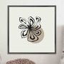 Quadro Decorativo Flor Efeito Giz Estilo Japandi