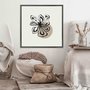 Quadro Decorativo Flor Efeito Giz Estilo Japandi