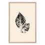 Quadro Decorativo Folha Abstrata Minimalista Estilo Japandi