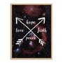 Quadro Decorativo Frase Hope Love Faith Peace