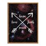 Quadro Decorativo Frase Hope Love Faith Peace