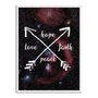 Quadro Decorativo Frase Hope Love Faith Peace