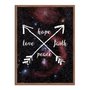 Quadro Decorativo Frase Hope Love Faith Peace