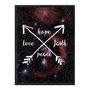 Quadro Decorativo Frase Hope Love Faith Peace