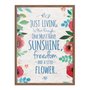 Quadro Decorativo Frase Just Living is Not Enough one Must Have Sunshine, Freedom and a Little Flower