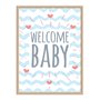 Quadro Decorativo Frase: "Welcome Baby" Corações