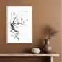 Quadro Decorativo Furan Arte de Flor Ornamental Orquídea do Samurai no Estilo Sumiê