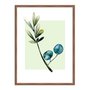 Quadro Decorativo Galho Folhas Verdes e Azul Fundo Verde Q3200_1