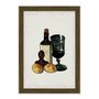 Quadro Decorativo Garrafa E Taça De Vinho Vintage Farmhouse