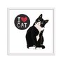 Quadro Decorativo Gato Frase: "I Love Cat"