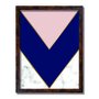 Quadro Decorativo Geométrico Triângulo Azul Escuro