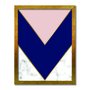 Quadro Decorativo Geométrico Triângulo Azul Escuro