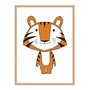 Quadro Decorativo Gravura Colorida de Tigre