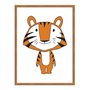Quadro Decorativo Gravura Colorida de Tigre