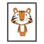 Quadro Decorativo Gravura Colorida de Tigre