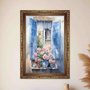 Quadro Decorativo Janela Florida Aquarela