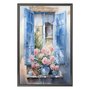 Quadro Decorativo Janela Florida Aquarela