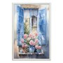 Quadro Decorativo Janela Florida Aquarela