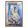 Quadro Decorativo Janela Florida Aquarela