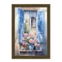 Quadro Decorativo Janela Florida Aquarela